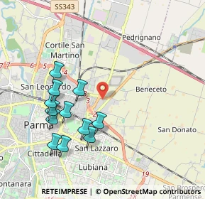 Mappa Via Mario Fantelli, 43122 Parma PR, Italia (2.02083)