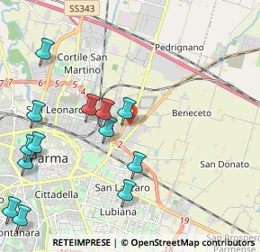 Mappa Via Mario Fantelli, 43122 Parma PR, Italia (2.56846)