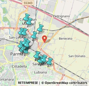 Mappa Via Mario Fantelli, 43122 Parma PR, Italia (1.951)