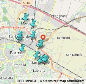 Mappa Via Mario Fantelli, 43122 Parma PR, Italia (1.79167)