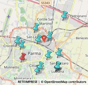 Mappa Via Rimini, 43122 Parma PR, Italia (2.12429)