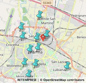 Mappa Via Bologna, 43122 Parma PR, Italia (2.07727)