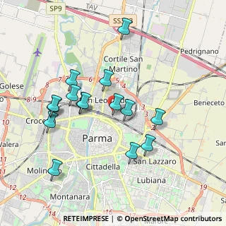 Mappa Via Ulisse Corazza, 43122 Parma PR, Italia (1.82133)
