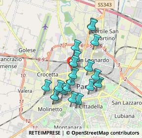 Mappa Via Lanfranco Giovanni, 43126 Parma PR, Italia (1.534)
