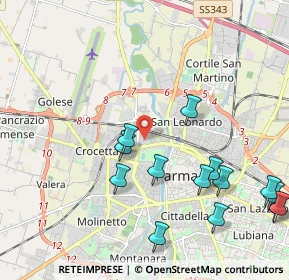Mappa Via Lanfranco Giovanni, 43126 Parma PR, Italia (2.48929)