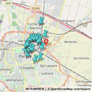 Mappa Via Eugenio, 43122 Parma PR, Italia (1.4805)