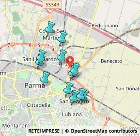 Mappa Via Eugenio, 43122 Parma PR, Italia (1.57333)