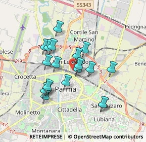 Mappa Via Bergamo, 43100 Parma PR, Italia (1.54684)
