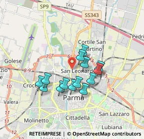 Mappa Via Alghero, 43122 Parma PR, Italia (1.40357)