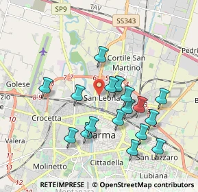 Mappa Via Oristano, 43122 Parma PR, Italia (1.81294)