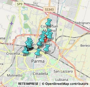 Mappa Via Don Giuseppe Cavalli, 43122 Parma PR, Italia (1.24889)