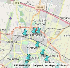 Mappa Via Felice Corini, 43122 Parma PR, Italia (2.9325)