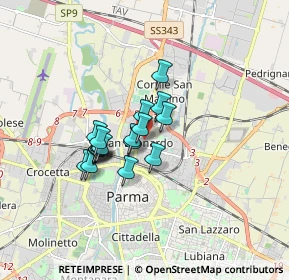 Mappa Via Felice Corini, 43122 Parma PR, Italia (1.16167)