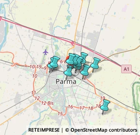 Mappa Via Felice Corini, 43122 Parma PR, Italia (1.85273)