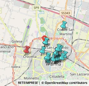 Mappa Via Salvatore Quasimodo, 43126 Parma PR, Italia (1.6955)