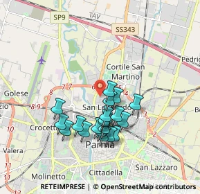 Mappa Via Milano, 43100 Parma PR, Italia (1.5715)