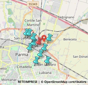 Mappa Via Pietro Campanini, 43122 Parma PR, Italia (1.37636)