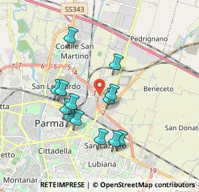 Mappa Via Pietro Campanini, 43122 Parma PR, Italia (1.63615)