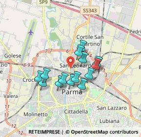 Mappa Via Sassari, 43122 Parma PR, Italia (1.30429)