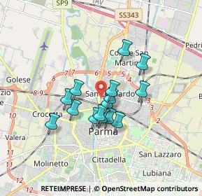 Mappa Via Sassari, 43122 Parma PR, Italia (1.282)