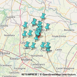 Mappa Via della Saliceta, 41036 Medolla MO, Italia (9.56)