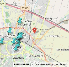 Mappa Via Benedetta, 43122 Parma PR, Italia (2.55545)