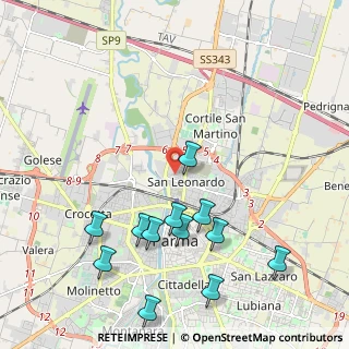 Mappa Via Ignazio Affanni, 43122 Parma PR, Italia (2.36667)