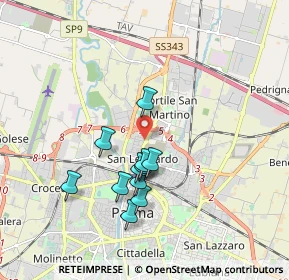 Mappa Via Claudio Treves, 43122 Parma PR, Italia (1.56818)