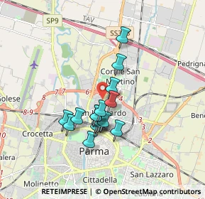 Mappa Via Claudio Treves, 43122 Parma PR, Italia (1.36563)