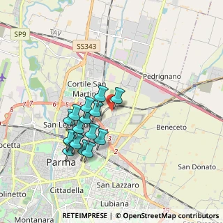 Mappa Via Pietro Setti, 43122 Parma PR, Italia (1.70529)