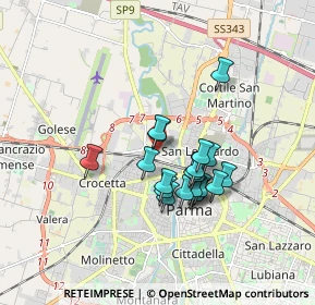 Mappa Via Reggio, 43100 Parma PR, Italia (1.3505)