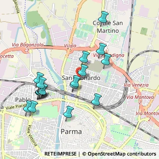 Mappa Via Cagliari, 43122 Parma PR, Italia (1.02222)