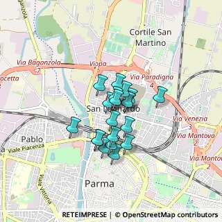 Mappa Via Cagliari, 43122 Parma PR, Italia (0.5535)