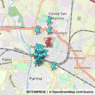 Mappa Via M. Valenti, 43122 Parma PR, Italia (0.7285)
