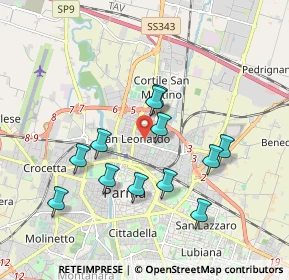Mappa Via M. Valenti, 43122 Parma PR, Italia (1.72583)