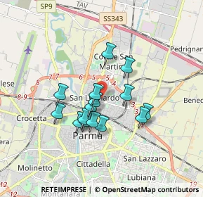 Mappa Via M. Valenti, 43122 Parma PR, Italia (1.364)
