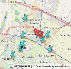 Mappa Via Guastalla, 43122 Parma PR, Italia (1.86636)