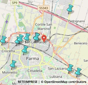 Mappa Via Guastalla, 43122 Parma PR, Italia (2.62545)