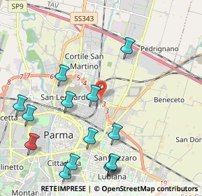 Mappa Via Ferdinando Magellano, 43122 Parma PR, Italia (2.55286)
