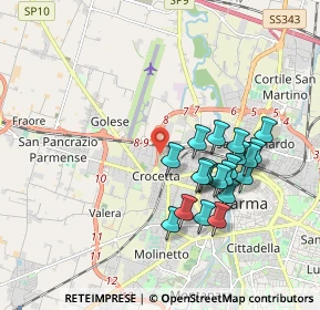 Mappa Via Ivanoe Bonomi, 43126 Parma PR, Italia (1.7585)