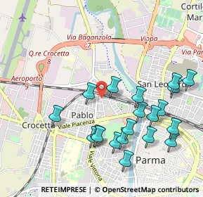 Mappa Via Anselmi Via Savani, 43126 Parma PR, Italia (1.083)