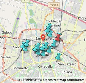 Mappa Via Brennero, 43122 Parma PR, Italia (1.35235)