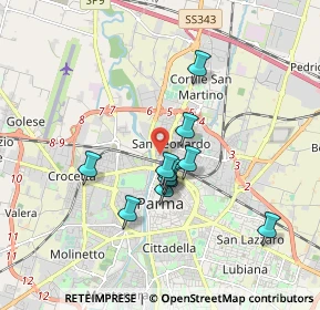 Mappa Via Brennero, 43122 Parma PR, Italia (1.42636)