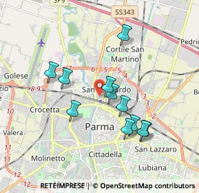 Mappa Via Brennero, 43122 Parma PR, Italia (1.63182)
