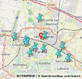 Mappa Via Brennero, 43122 Parma PR, Italia (1.85455)
