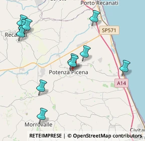 Mappa Via dei Cappuccini, 62018 Potenza Picena MC, Italia (4.72545)
