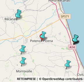 Mappa Via Mugellini, 62018 Potenza Picena MC, Italia (5.57273)