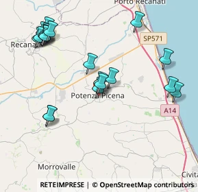 Mappa Via Mugellini, 62018 Potenza Picena MC, Italia (4.6325)