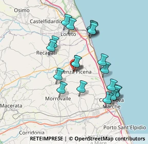 Mappa Via Mugellini, 62018 Potenza Picena MC, Italia (7.1685)