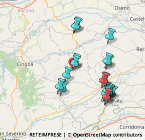 Mappa CAP, 62010 Appignano MC, Italia (7.6755)